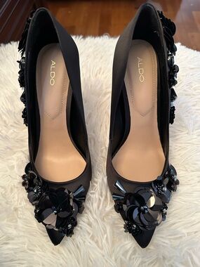 Floral beaded heels
